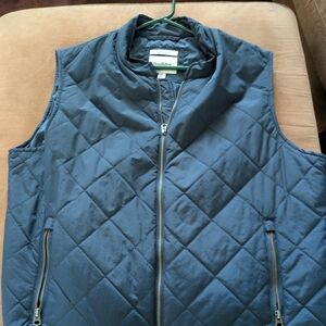 Goodfellow & Co Blue Quilted Vest with Stand-Up Collar